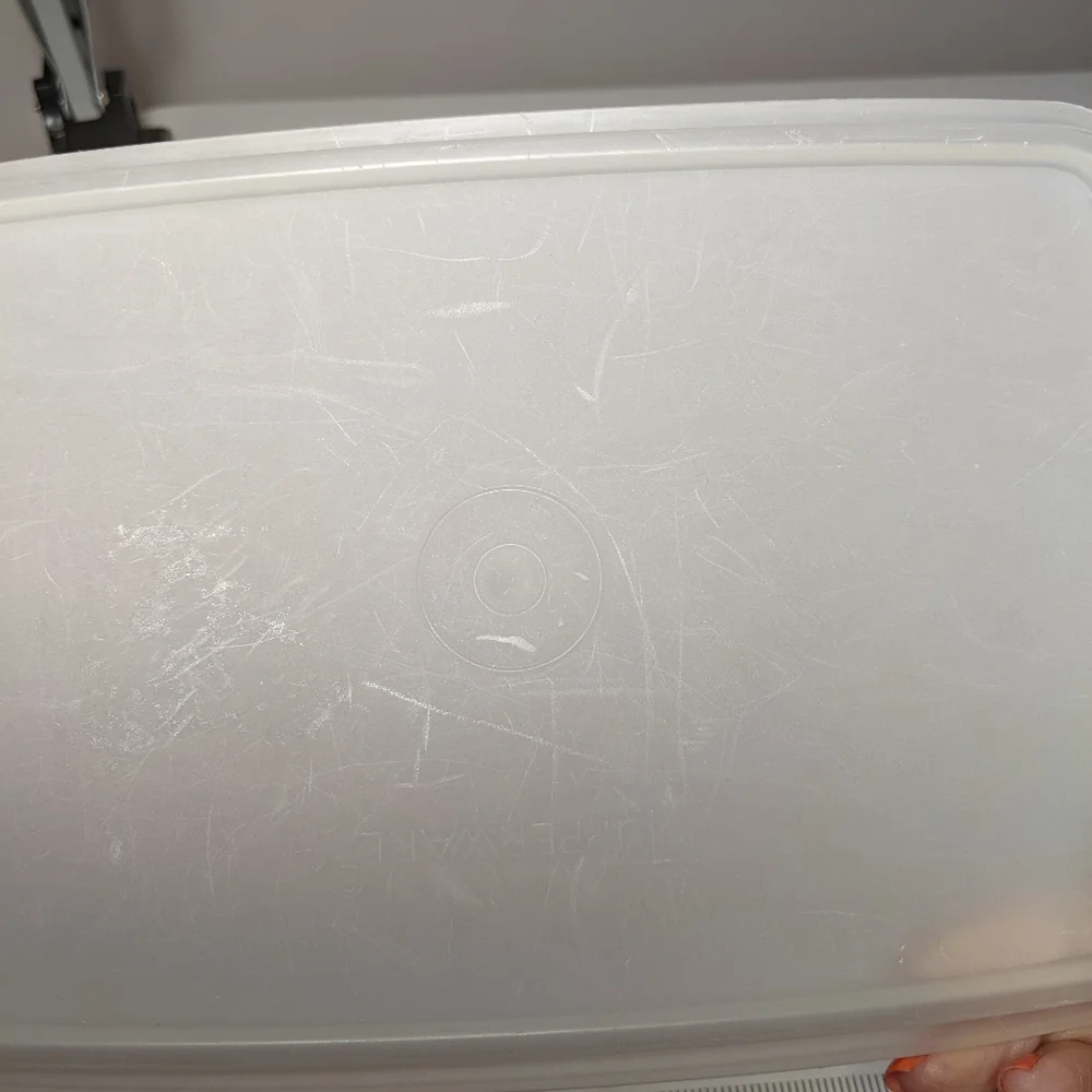 Vintage Red Tupperware Tuppercraft Divided Stow N Go Tackle Craft Sewing Box Lid